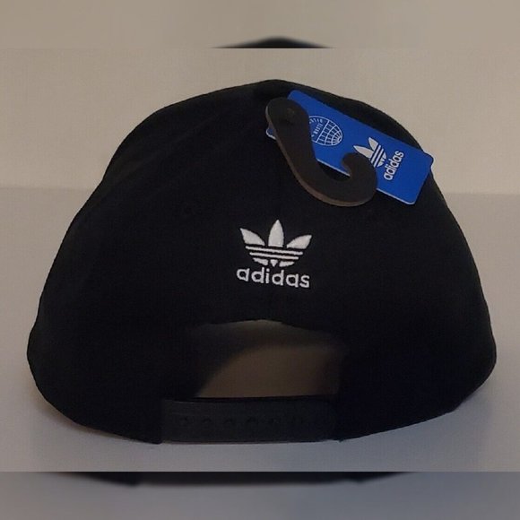 ADIDAS ORIGINALS SNAPBACK HAT MEN'S ADJUSTABLE EMBROIDERED WHITE LOGO BLACK OS - Picture 3 of 10